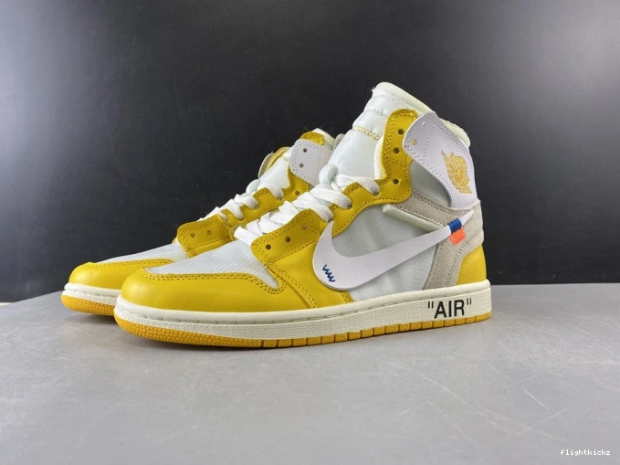 White AQ0818-149 Yellow-Cone Jordan Off-White Air Dark 1 NRG x Powder 0728